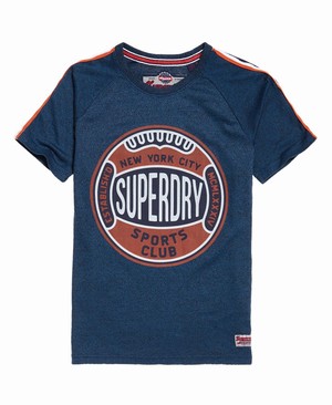 Superdry Inter State Férfi Pólók Sötétkék | USPCN7210